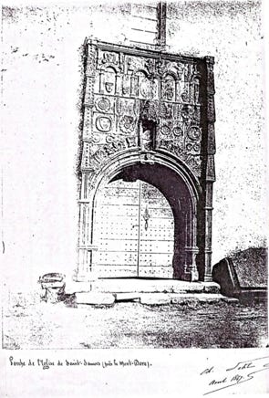 Porche de l'église cliché Petit - Août 1867