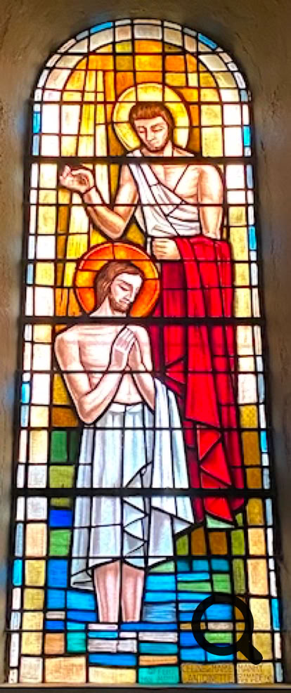 vitrail, baptème, christ