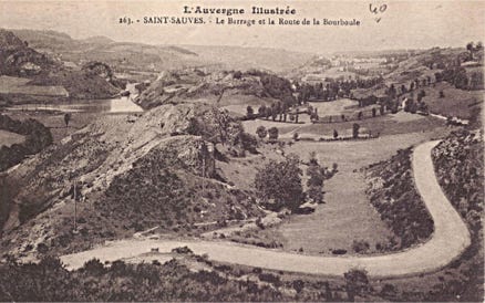Le barrage et la route de La Bourboule 