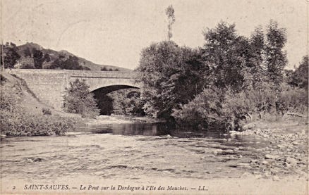 Le pont sur la Dordogne à l'île des mouches 